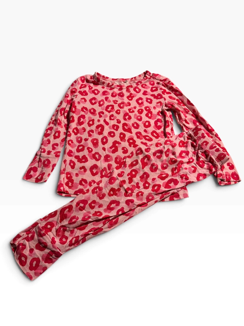 Posh peanut pink leopard print pajama set size 2T
